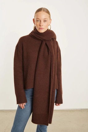 Mocha Cashmere Wrap Scarf EcoFriendly Dye