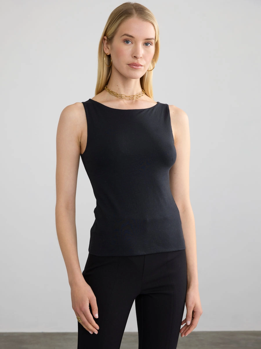 STRETCH PIMA BOAT NECK TANK OdorControl