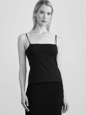 STRETCH PIMA SQUARE NECK TANK Easycare Soft Wool