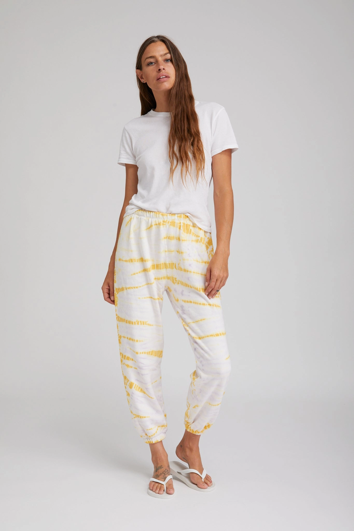 Marigold Marble Tri-Blend Sweatpants Durable Reinforced Elbow Patches