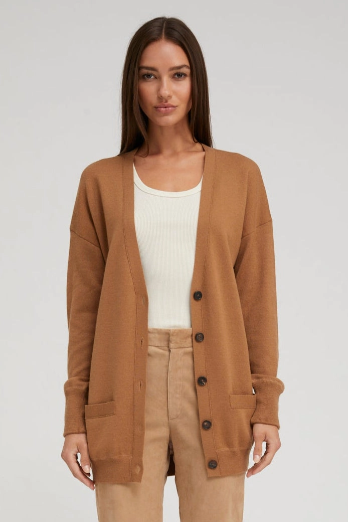 Praline Cashmere Boyfriend Cardigan Quick Dry Blend