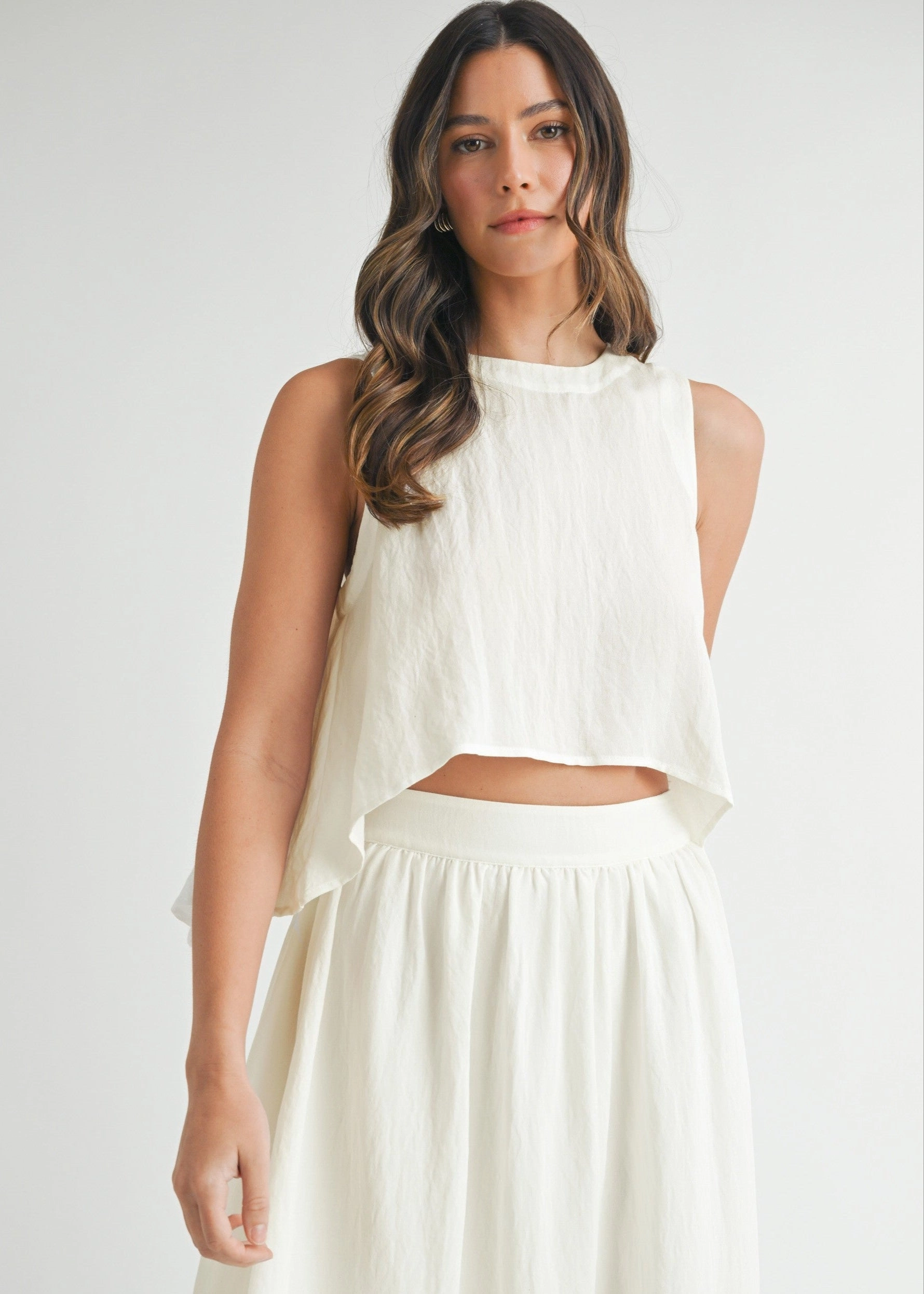Sustainable Fabric Blend MARY WRINKLED FABRIC SWING TOP
