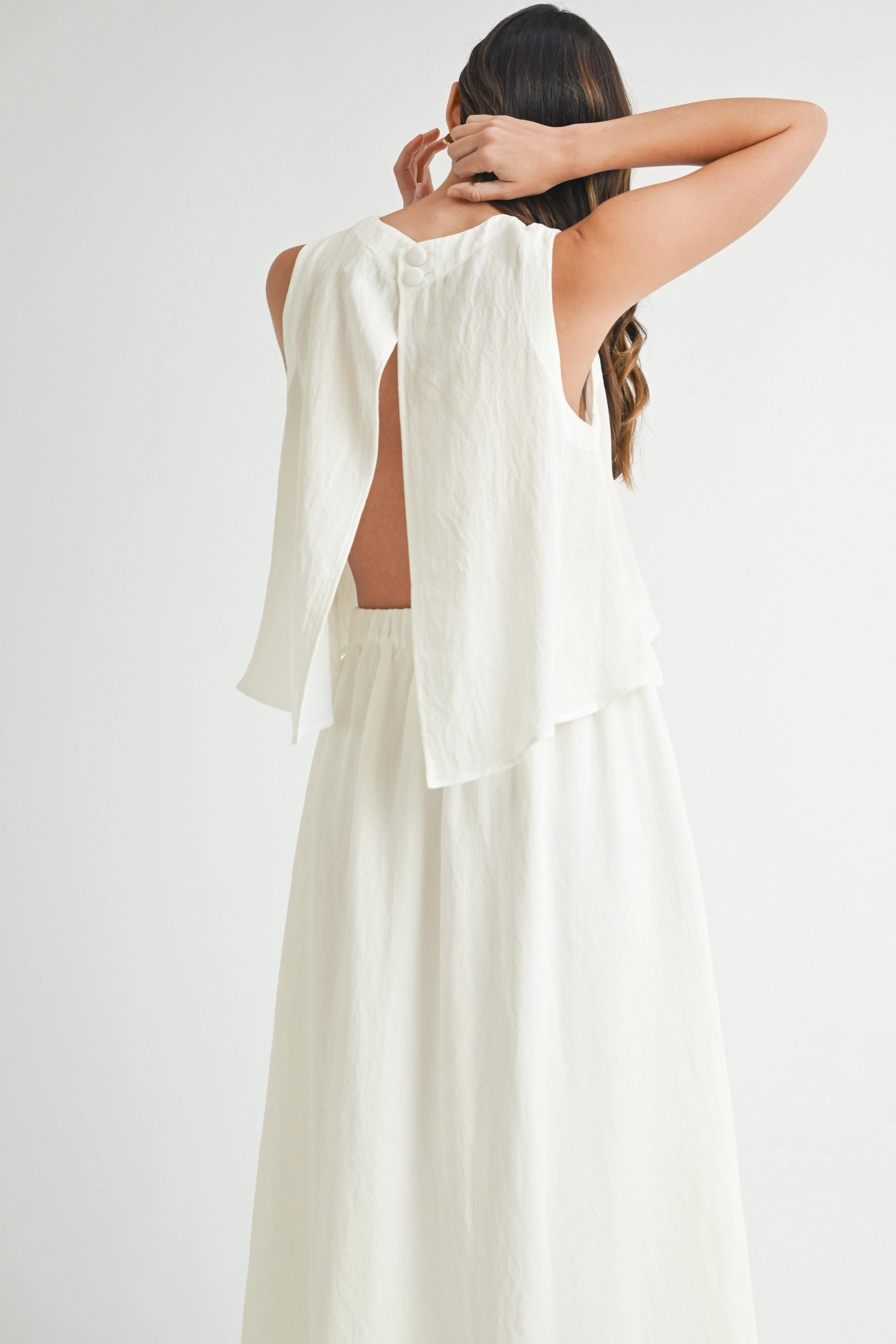 Relaxed Tank Bohemian style MARY WRINKLED FABRIC SWING TOP
