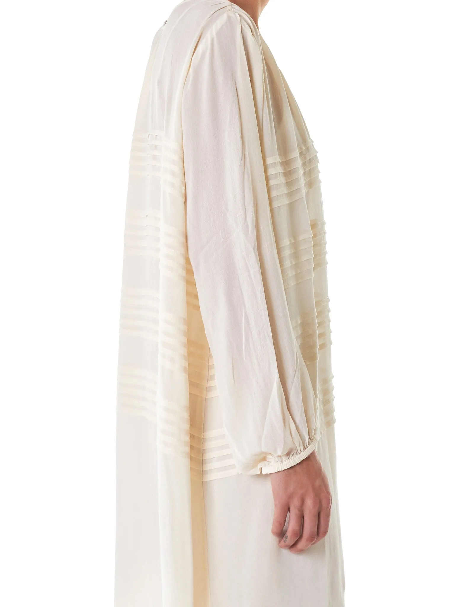 Stripe-Paneled Nightgown (DOUCEUR-IVORY)