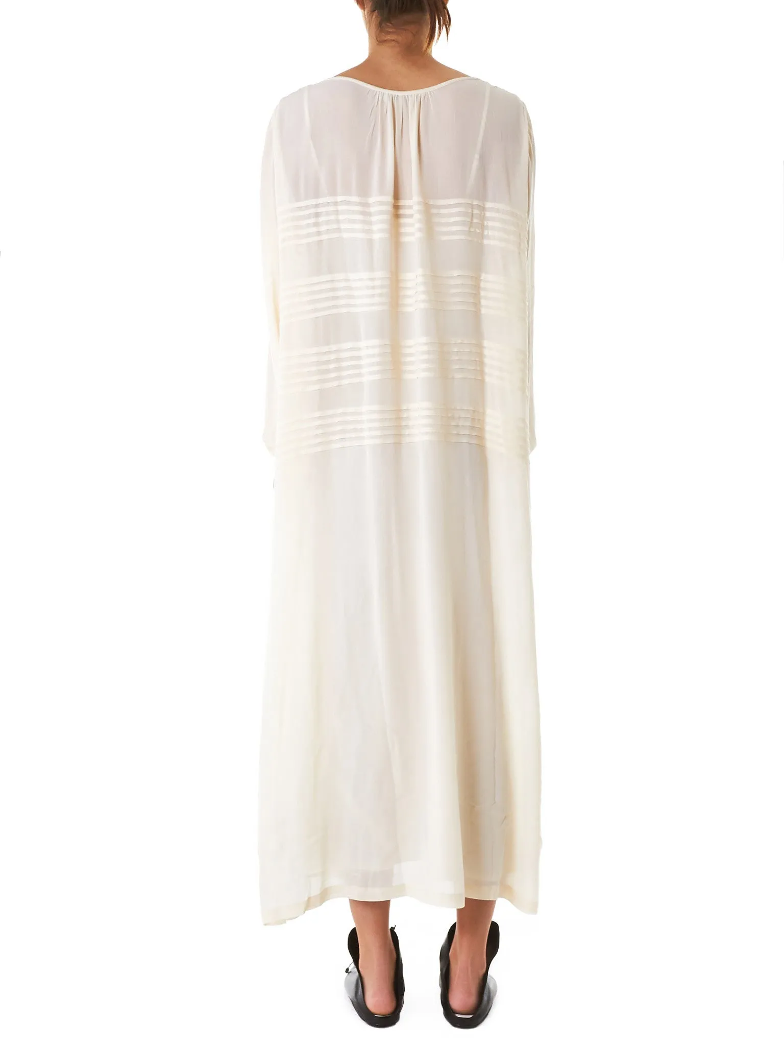 Stripe-Paneled Nightgown (DOUCEUR-IVORY)