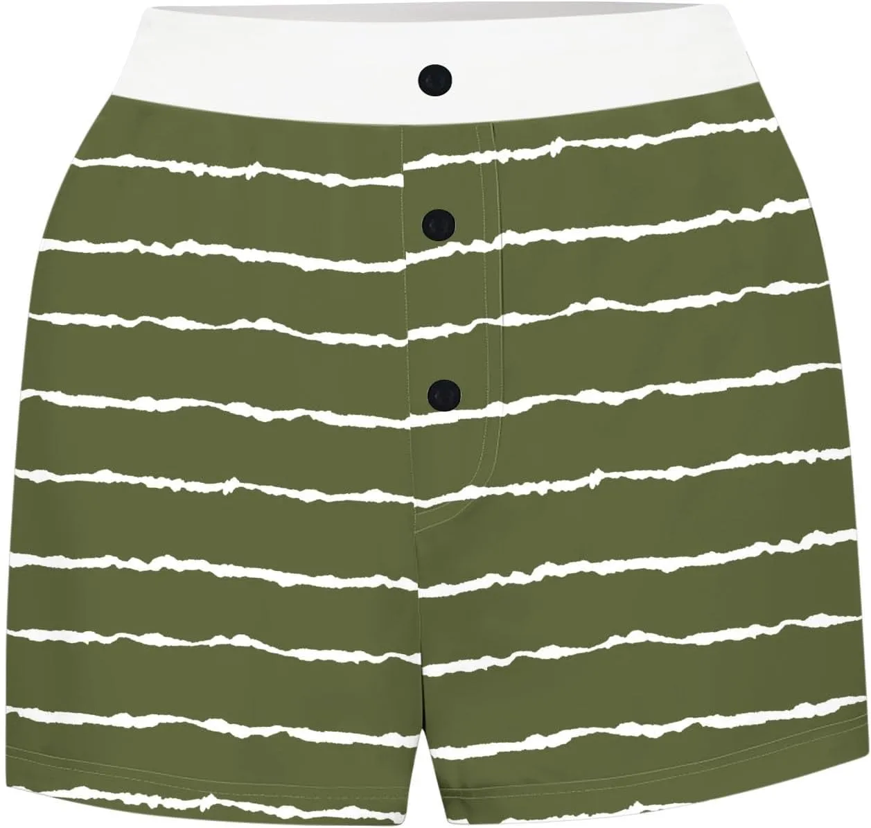 Striped Boxer Shorts for Women Button Up Patchwork High Waisted Sleepwear Pajama Bottoms Fitted Summer Lounge Vacation Shorts