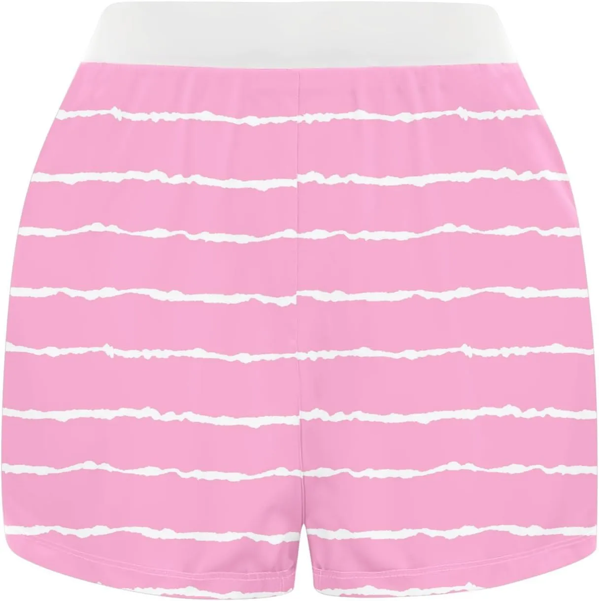 Striped Boxer Shorts for Women Button Up Patchwork High Waisted Sleepwear Pajama Bottoms Fitted Summer Lounge Vacation Shorts