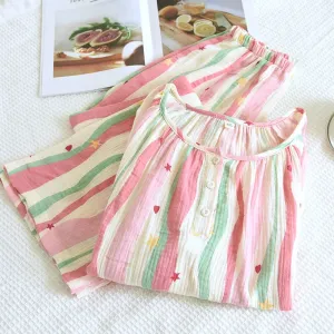 Striped Cotton Pajamas for Women Feel the Softness