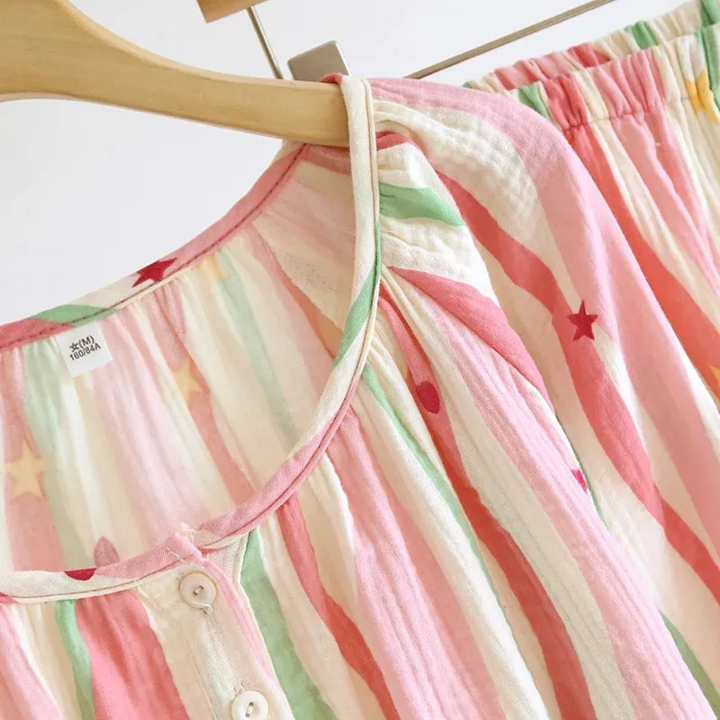 Striped Cotton Pajamas for Women Feel the Softness