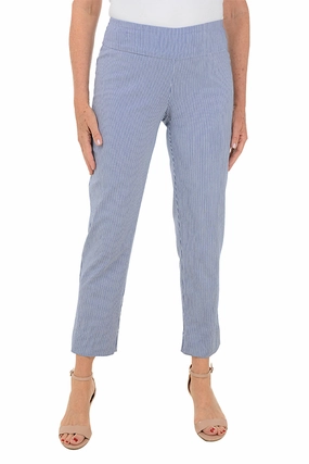 Roll-up style Striped Pull-On Ankle Pant