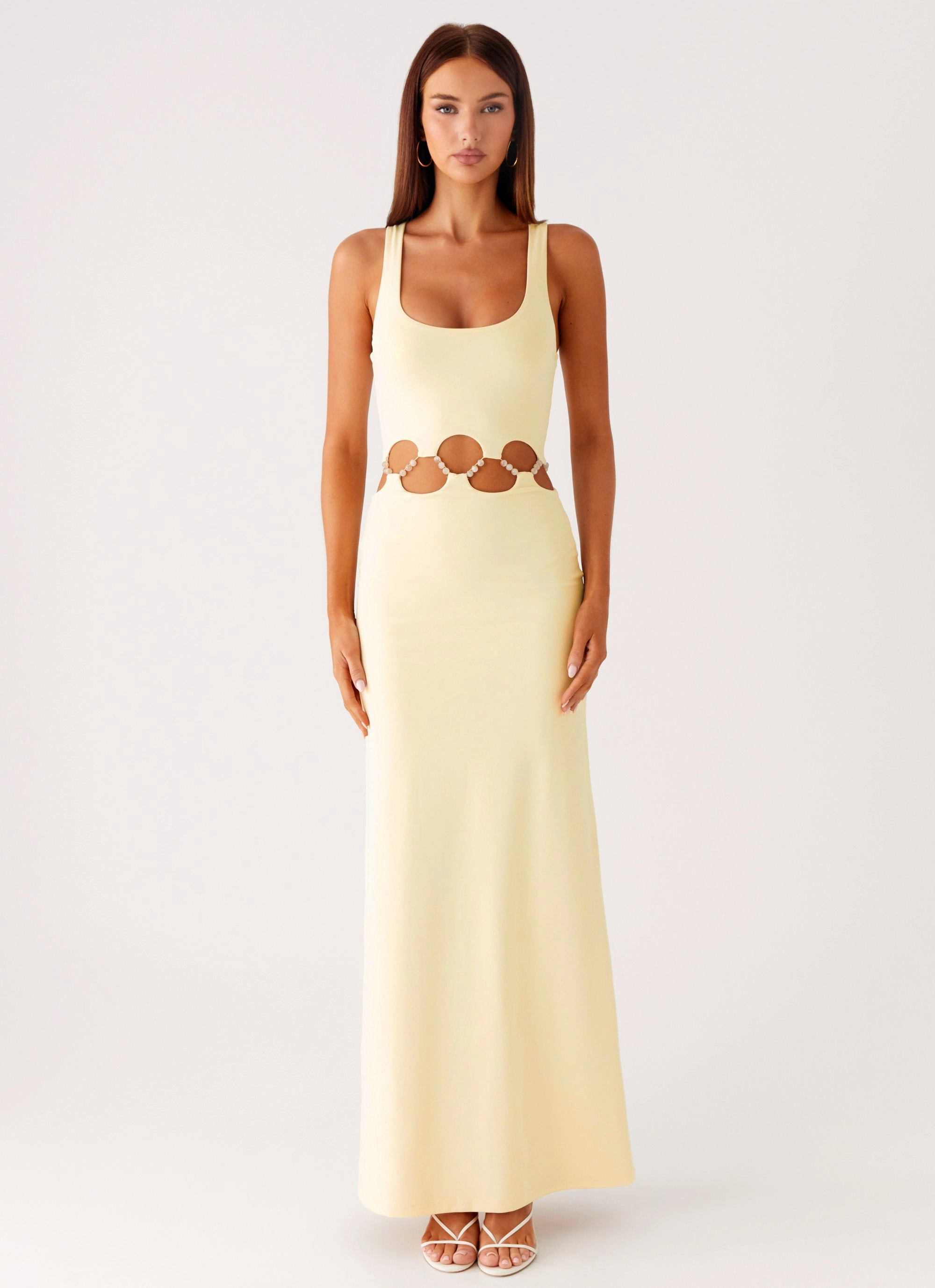 Luxe style Dreamboat Beaded Maxi Dress - Yellow