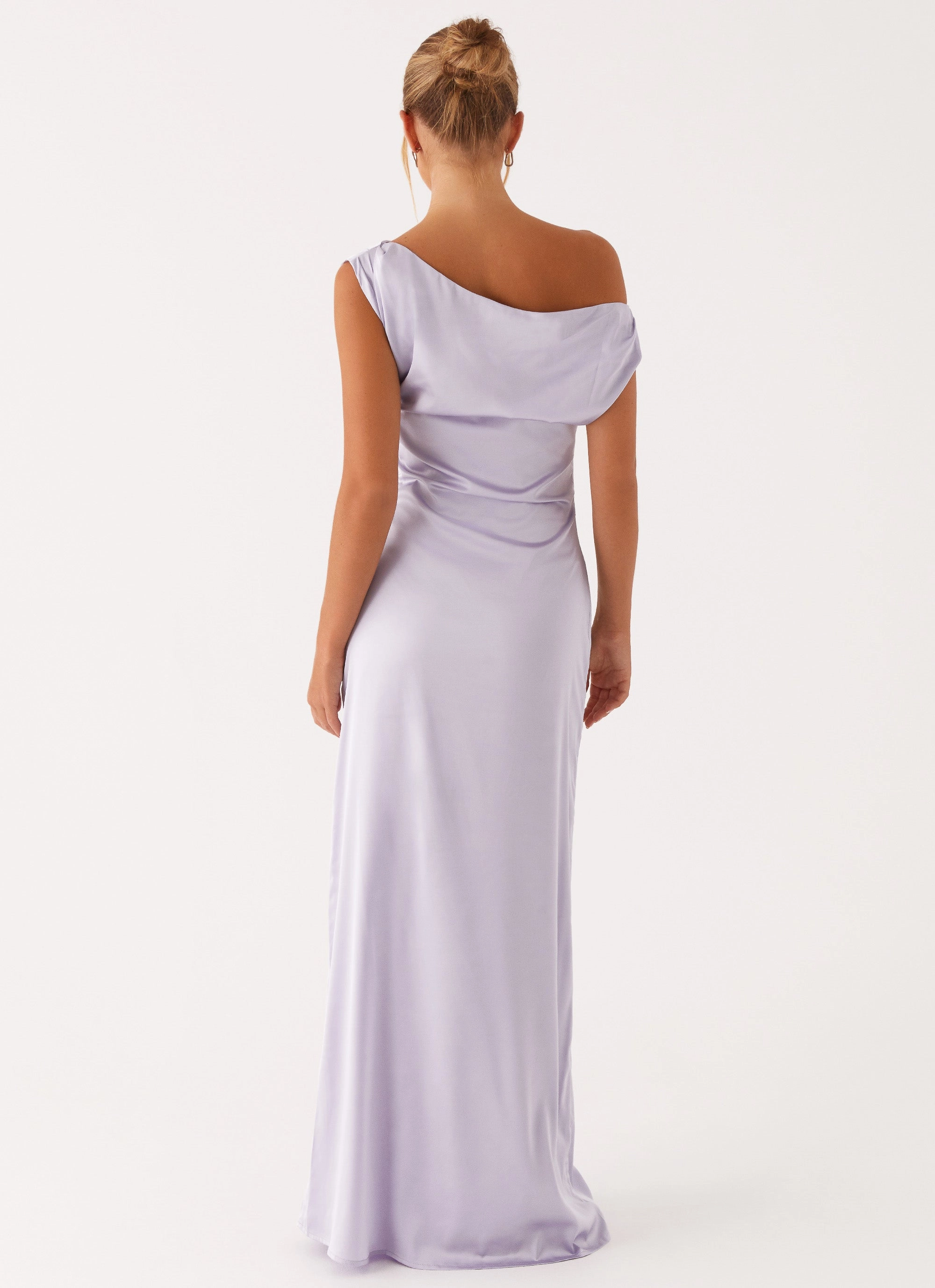 Pure Vibes Heart Of Glass Satin Maxi Dress - Lilac