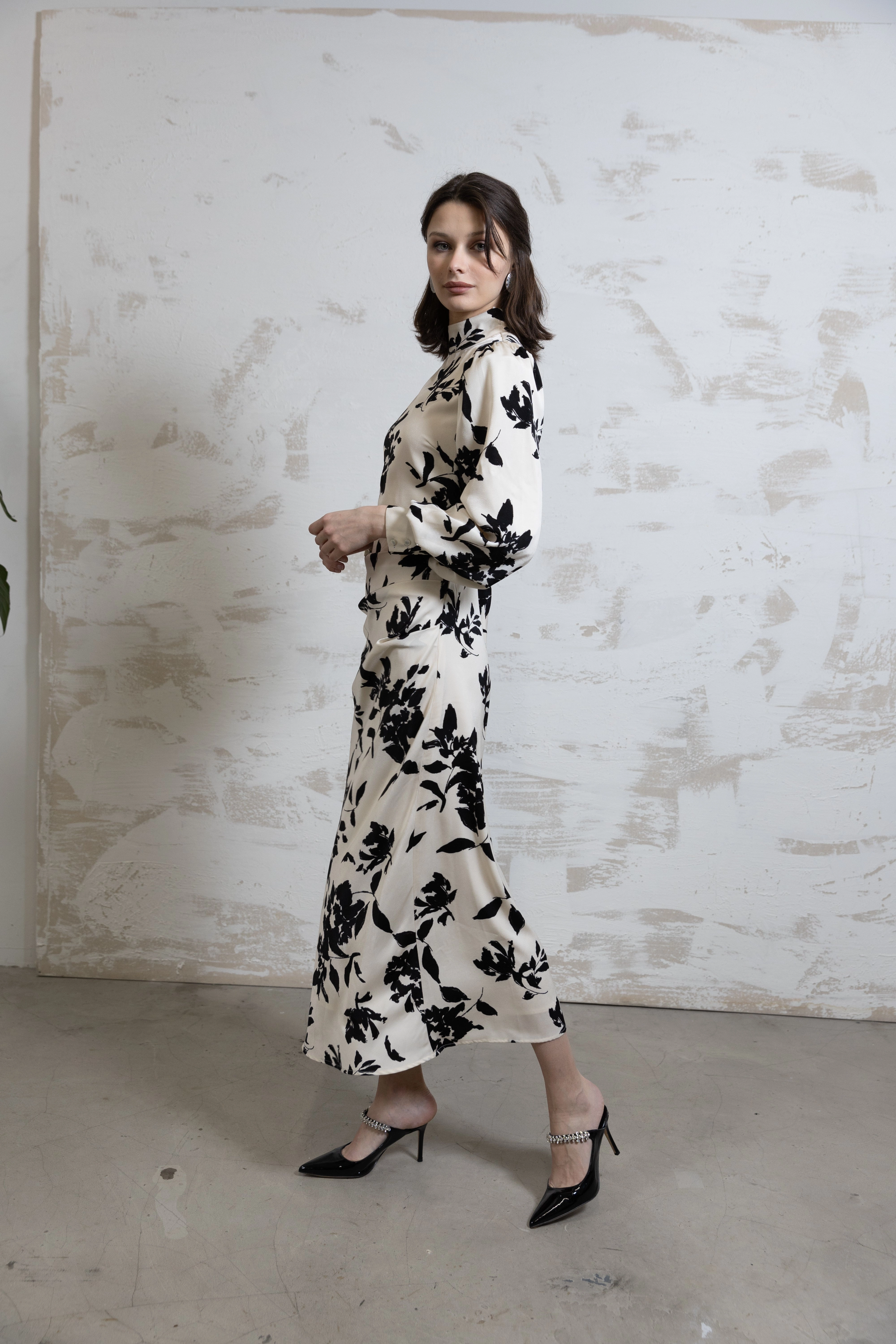 Lawn Soft Noir Fleur Maxi