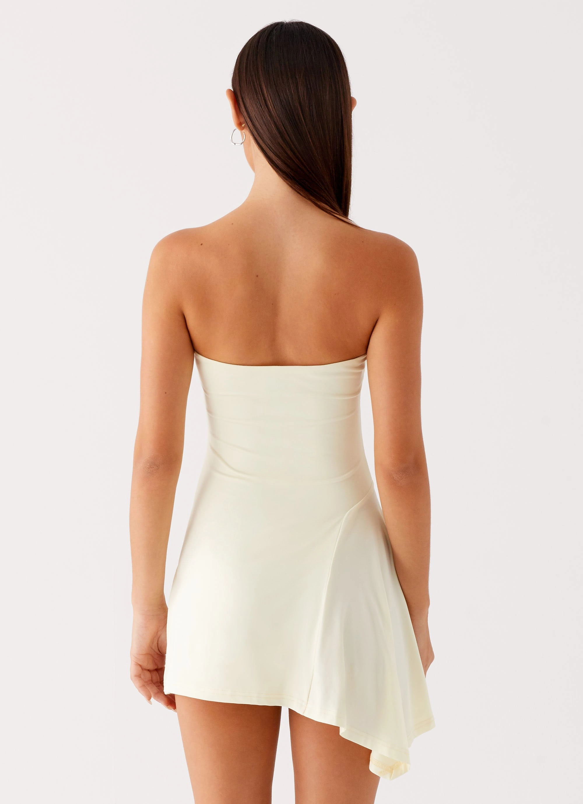 Sana Strapless Mini Dress - Yellow Sharp Profile Light Flow
