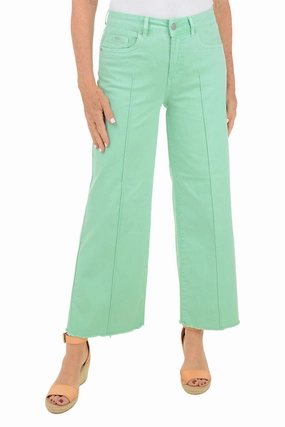 Perfectly Fit Pintuck Wide Leg Denim Twill Ankle Pant
