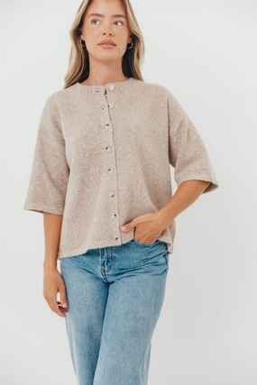 VentilatedArmholes Davina Button-up Sweater in Mocha