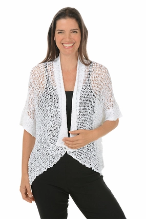 Popcorn Open Weave Shrug Quick Dry Tech SoftLining