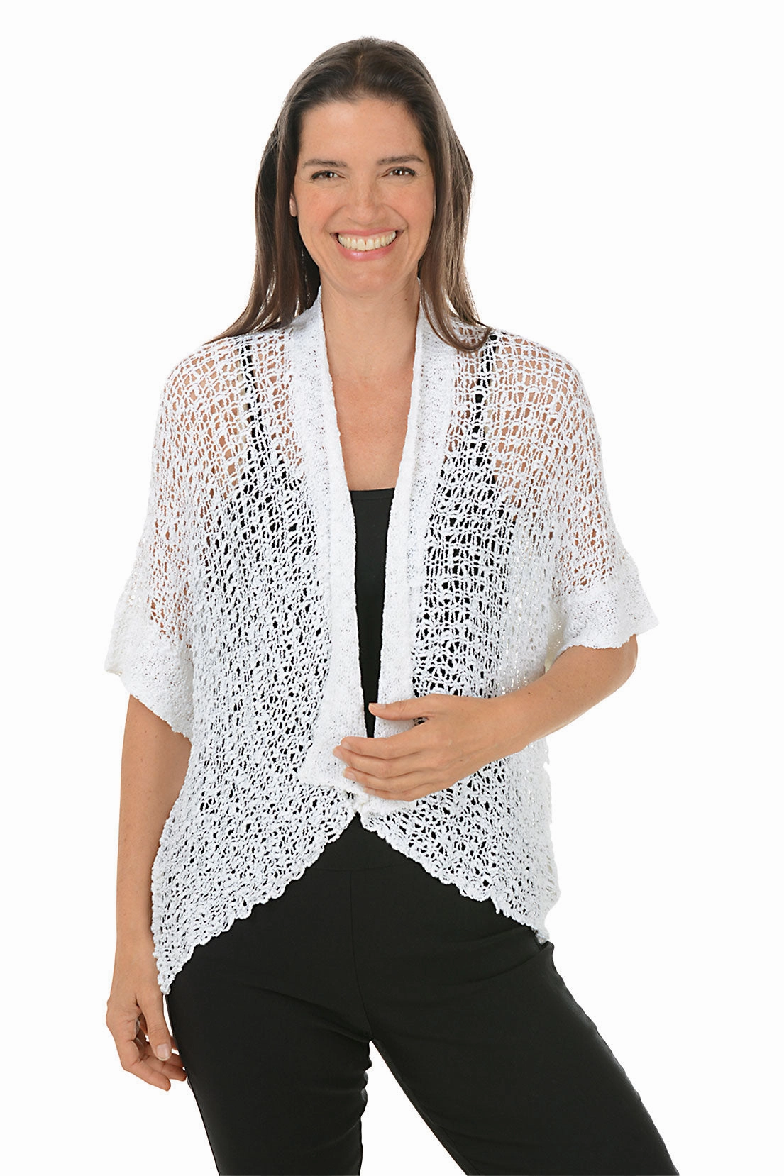 Popcorn Open Weave Shrug Quick Dry Tech SoftLining