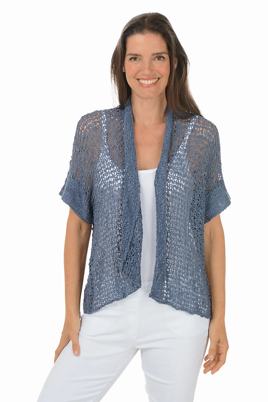 MoistureWicking Fabric Popcorn Open Weave Shrug
