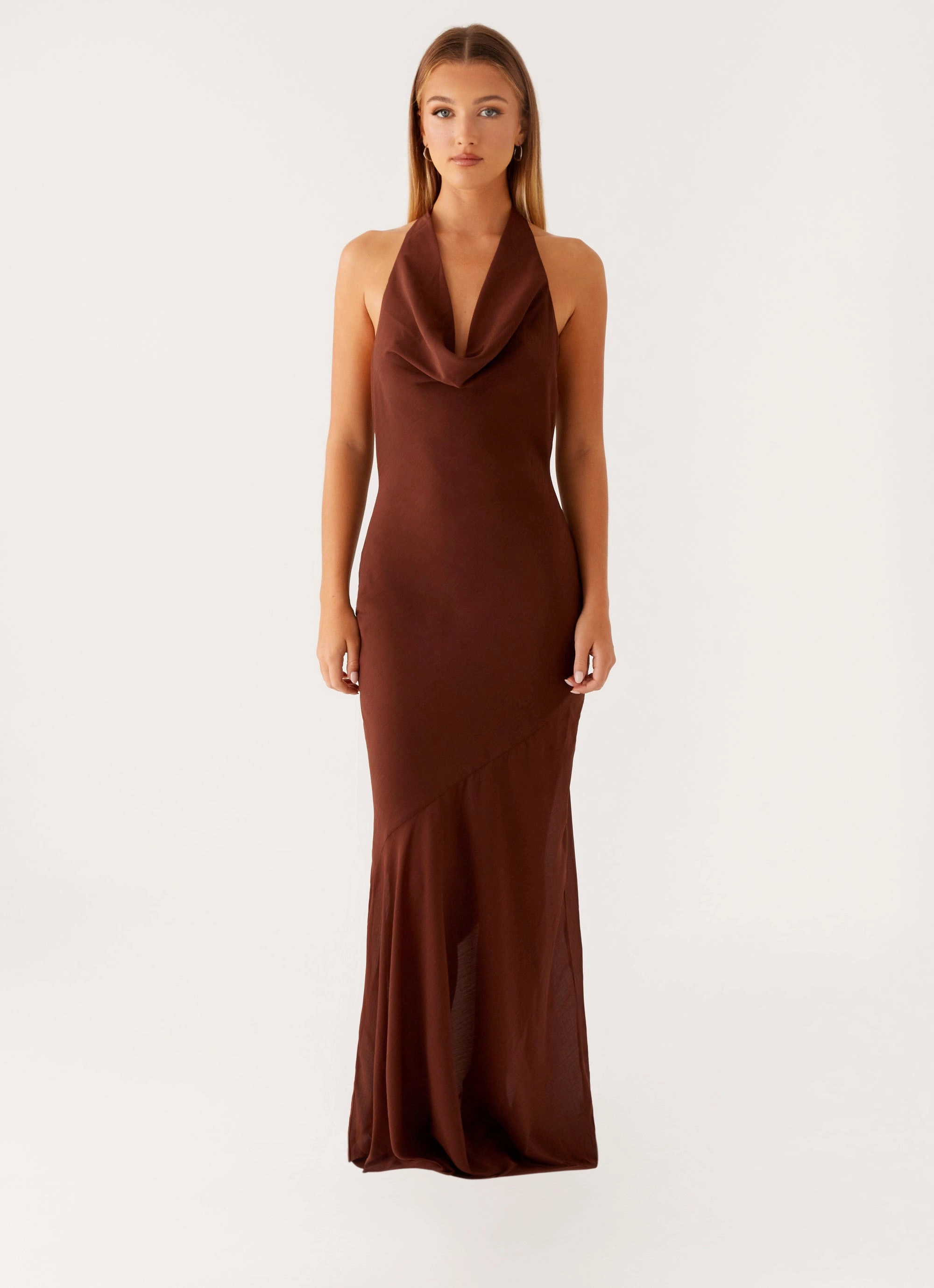 Sullivan Maxi Dress - Chocolate Casual Elegance ElasticWaistband