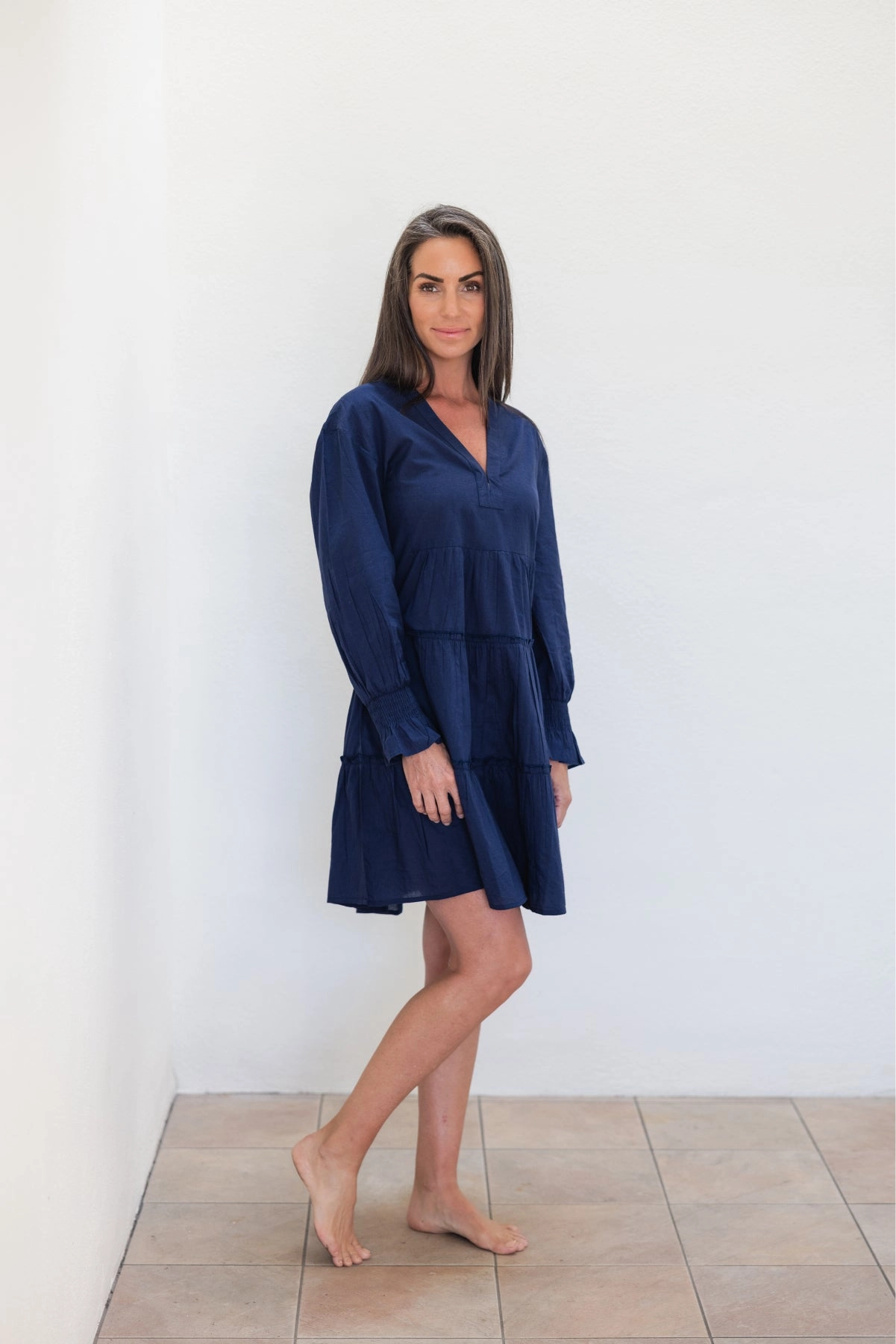 Perfect Design Dover Dress Solid Navy