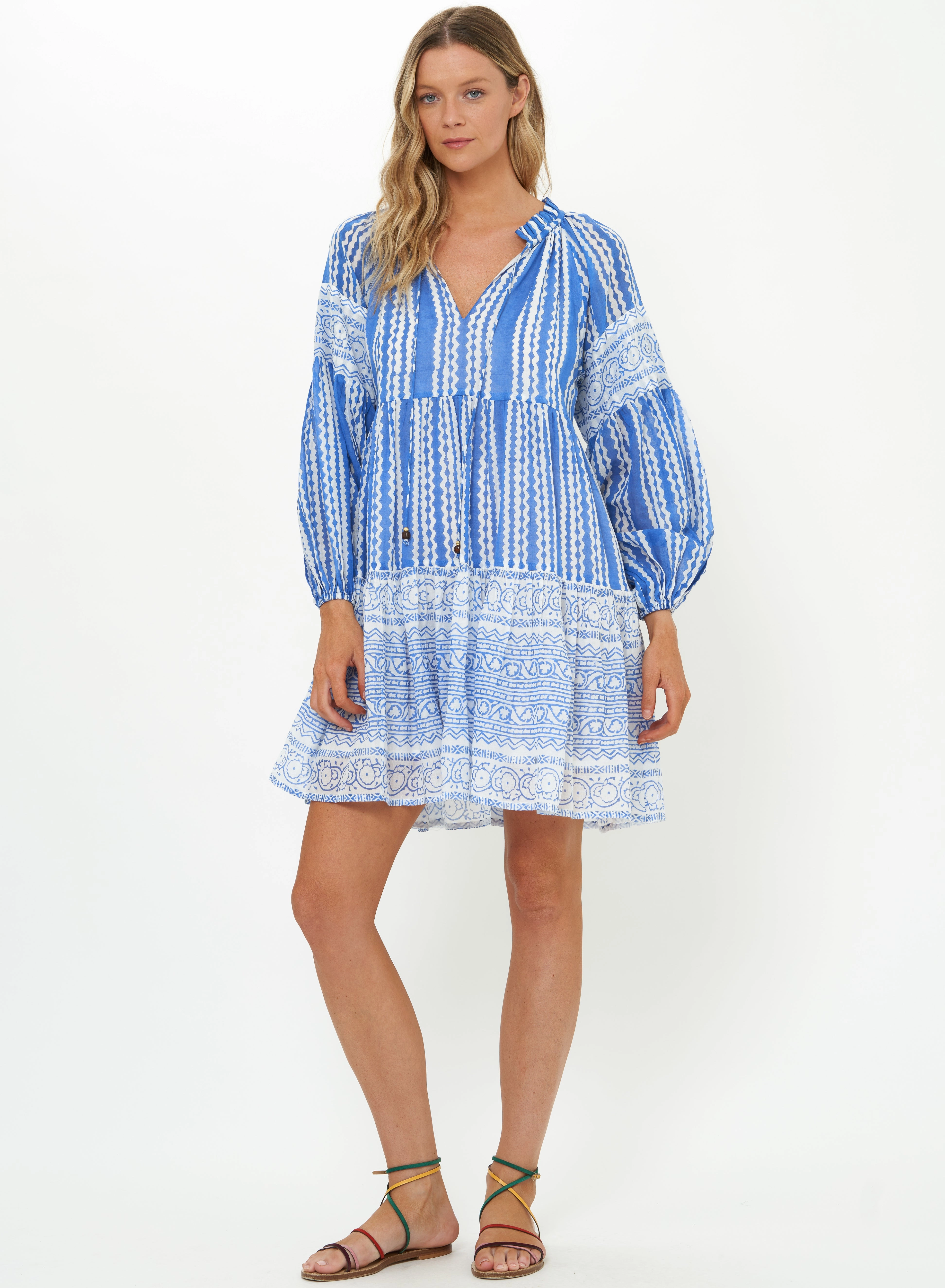 Balloon Sleeve Short Ziggy Blue Move Easy