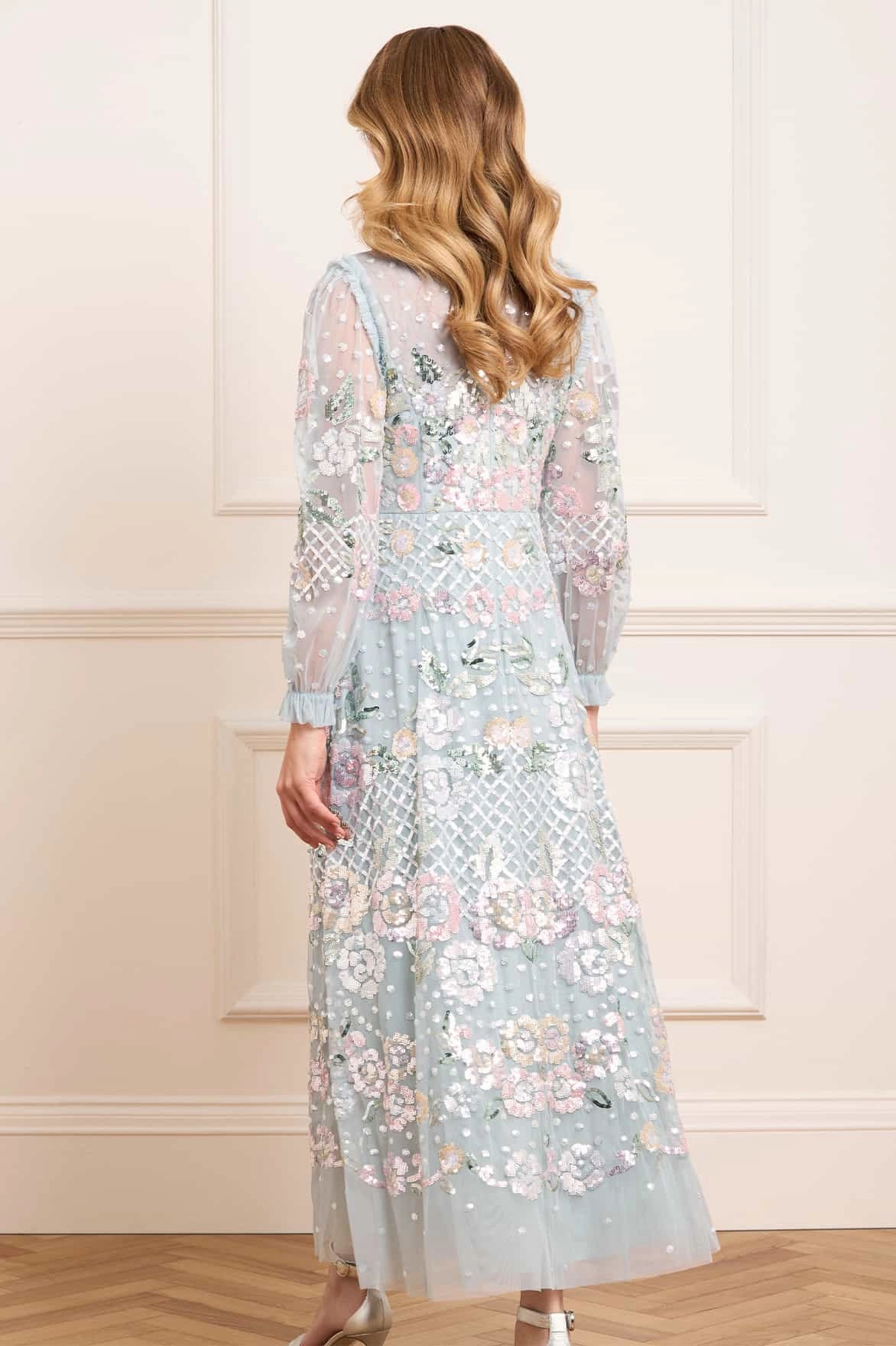 Pearl-Detail Rosalie Ankle Gown