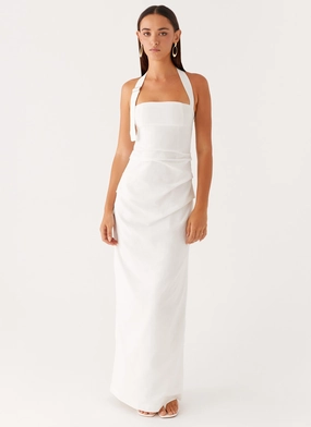 Daywear Mood V-Neck Rumour Has it Maxi Dress - White