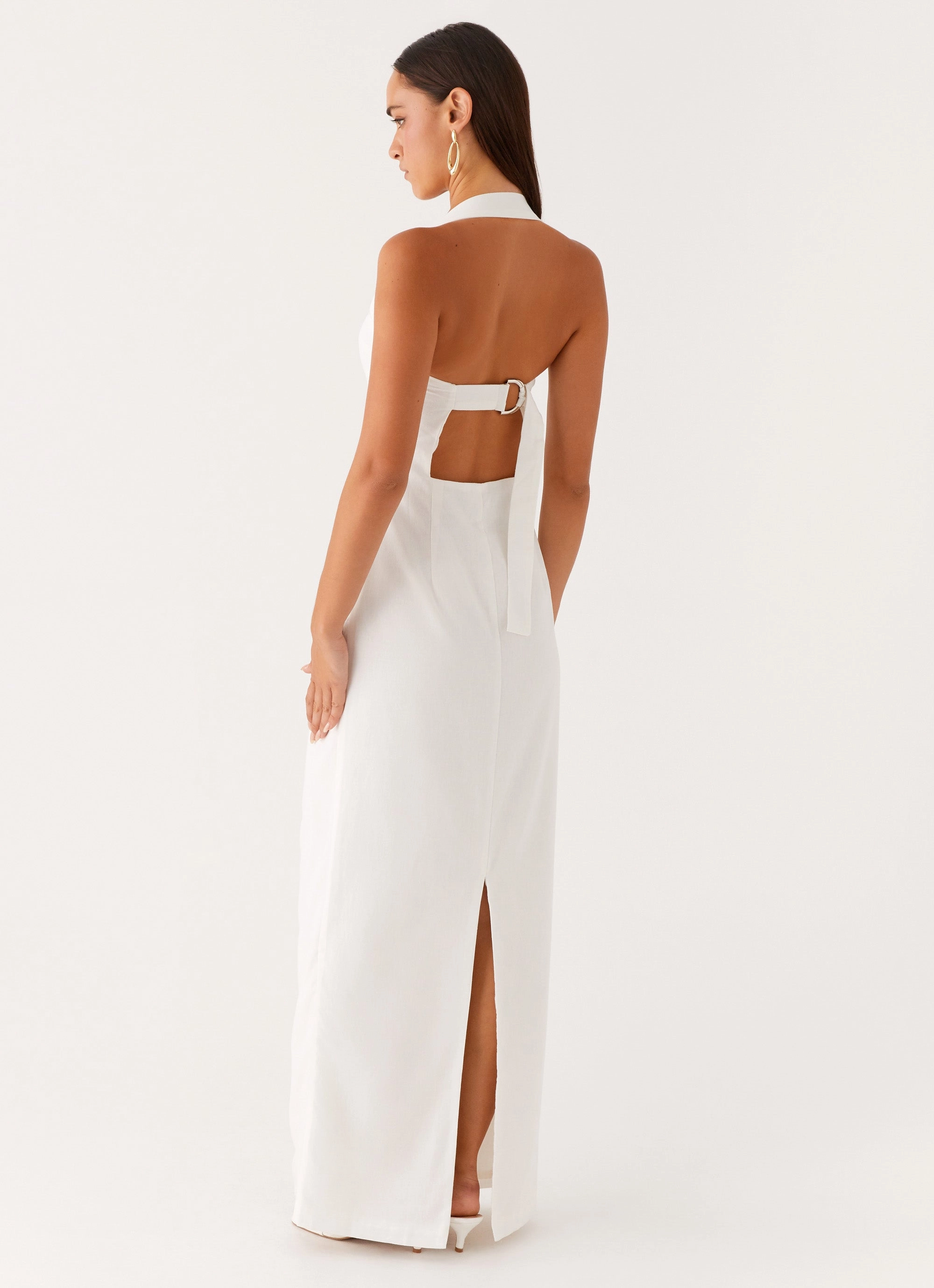 Natural Light Bow Soft Rumour Has it Maxi Dress - White