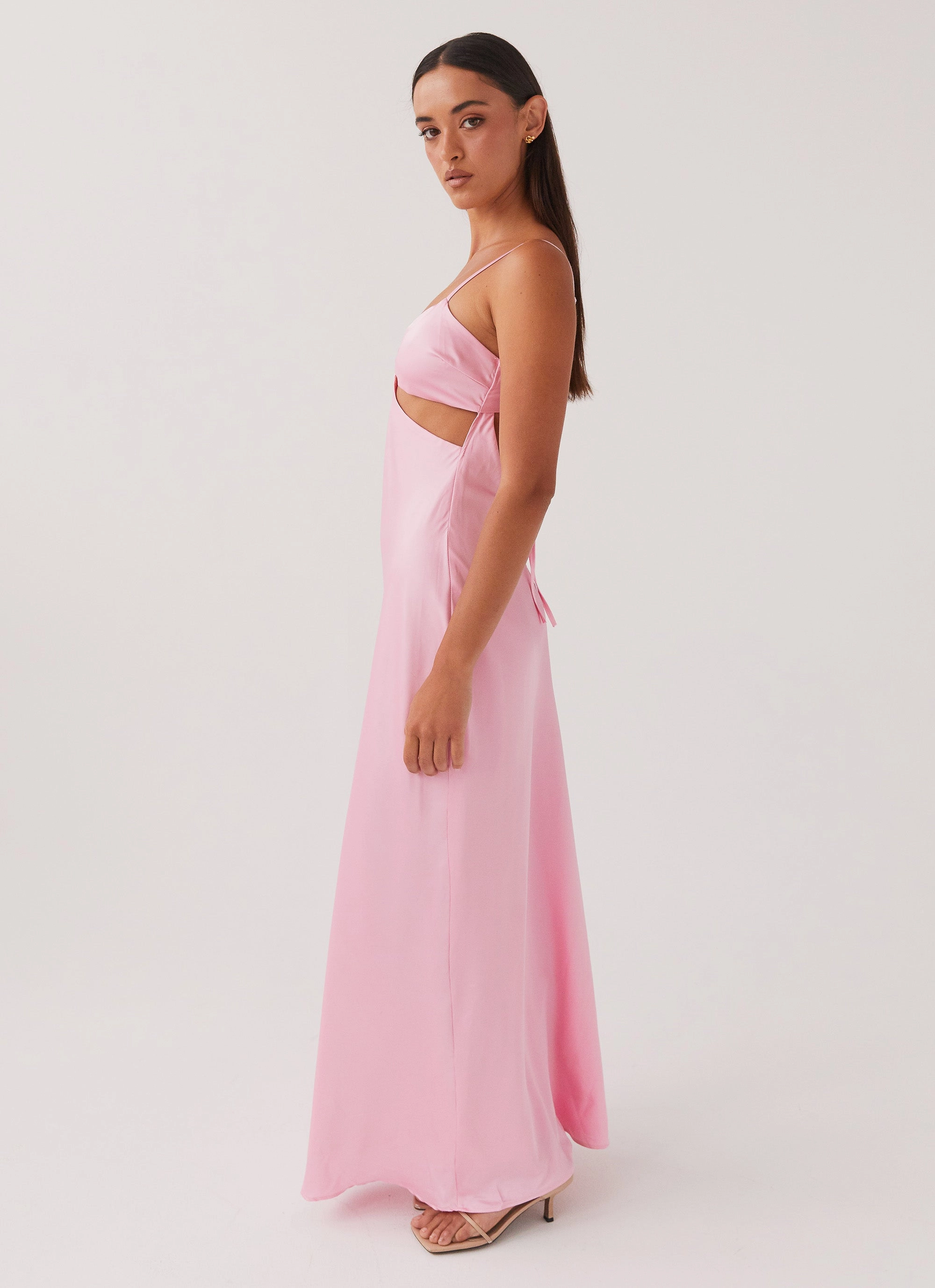 Romantic-Detail Pretty In Pink Maxi Dress - Rose Quartz