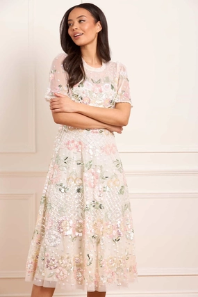 Velvet-Touch Rosalie Short Sleeve Ballerina Dress