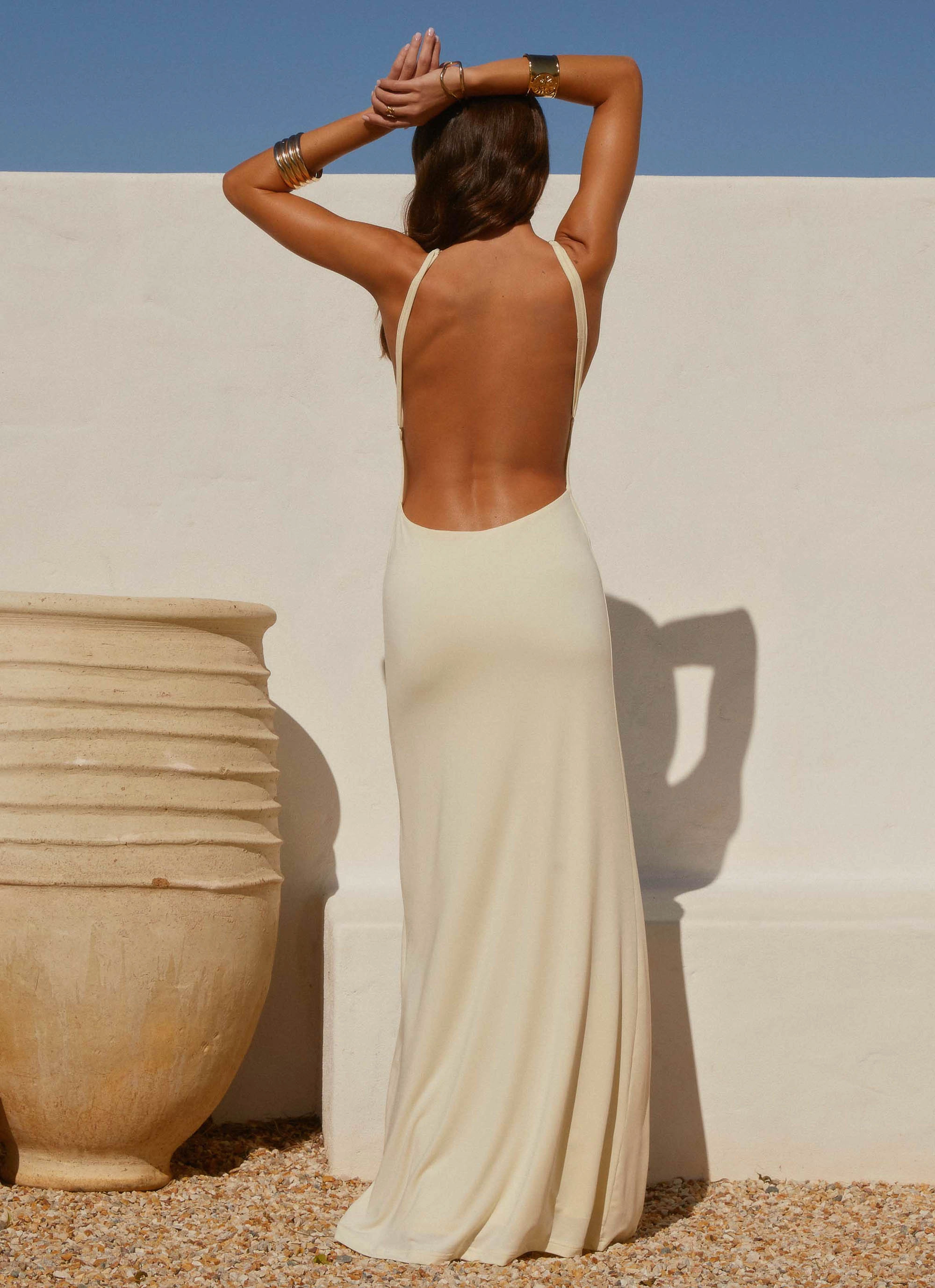 Mistlight Cowl Maxi Dress - Yellow Fashionable appearance