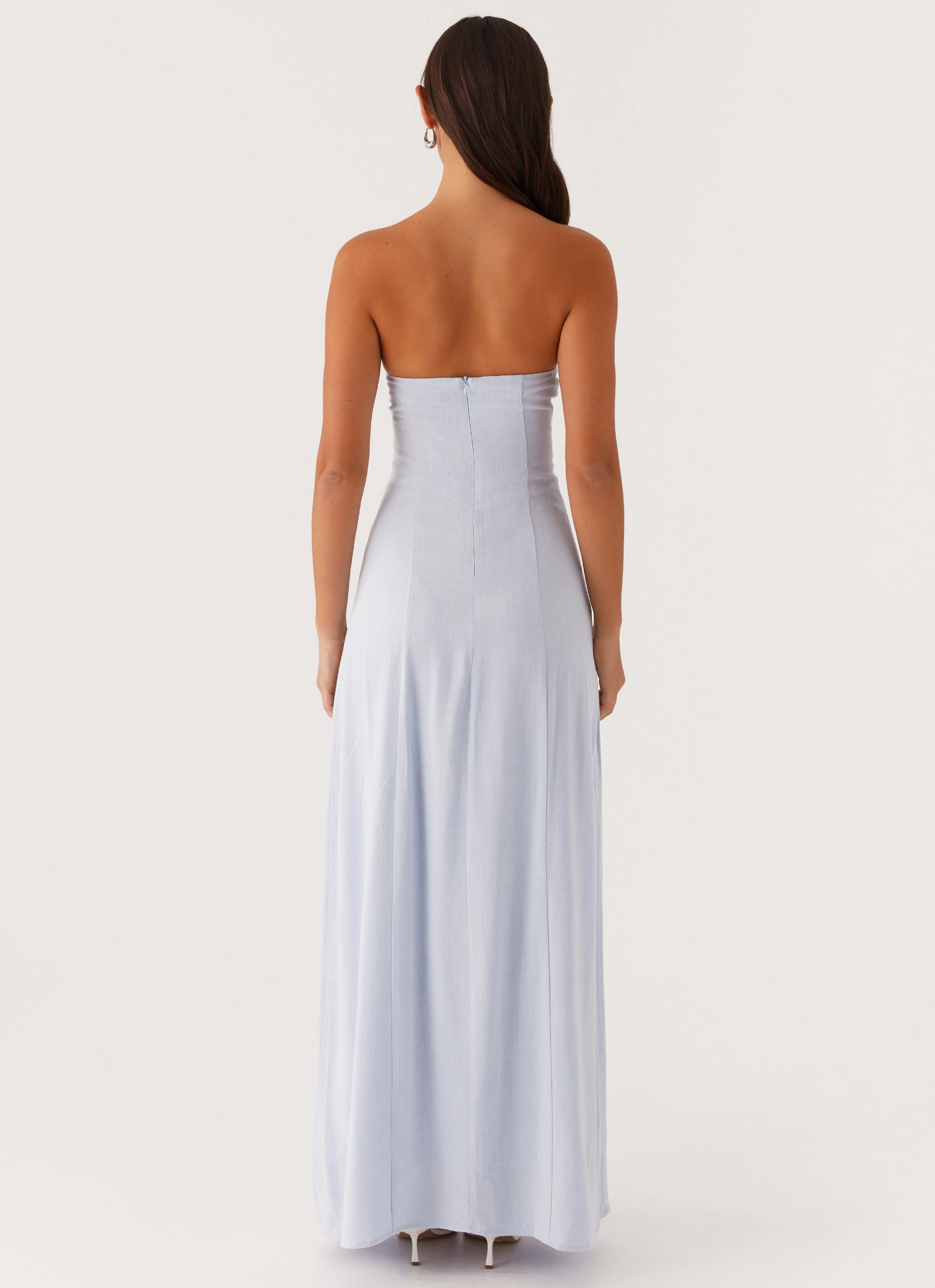 Tayla Linen Maxi Dress - Blue Comfy Design