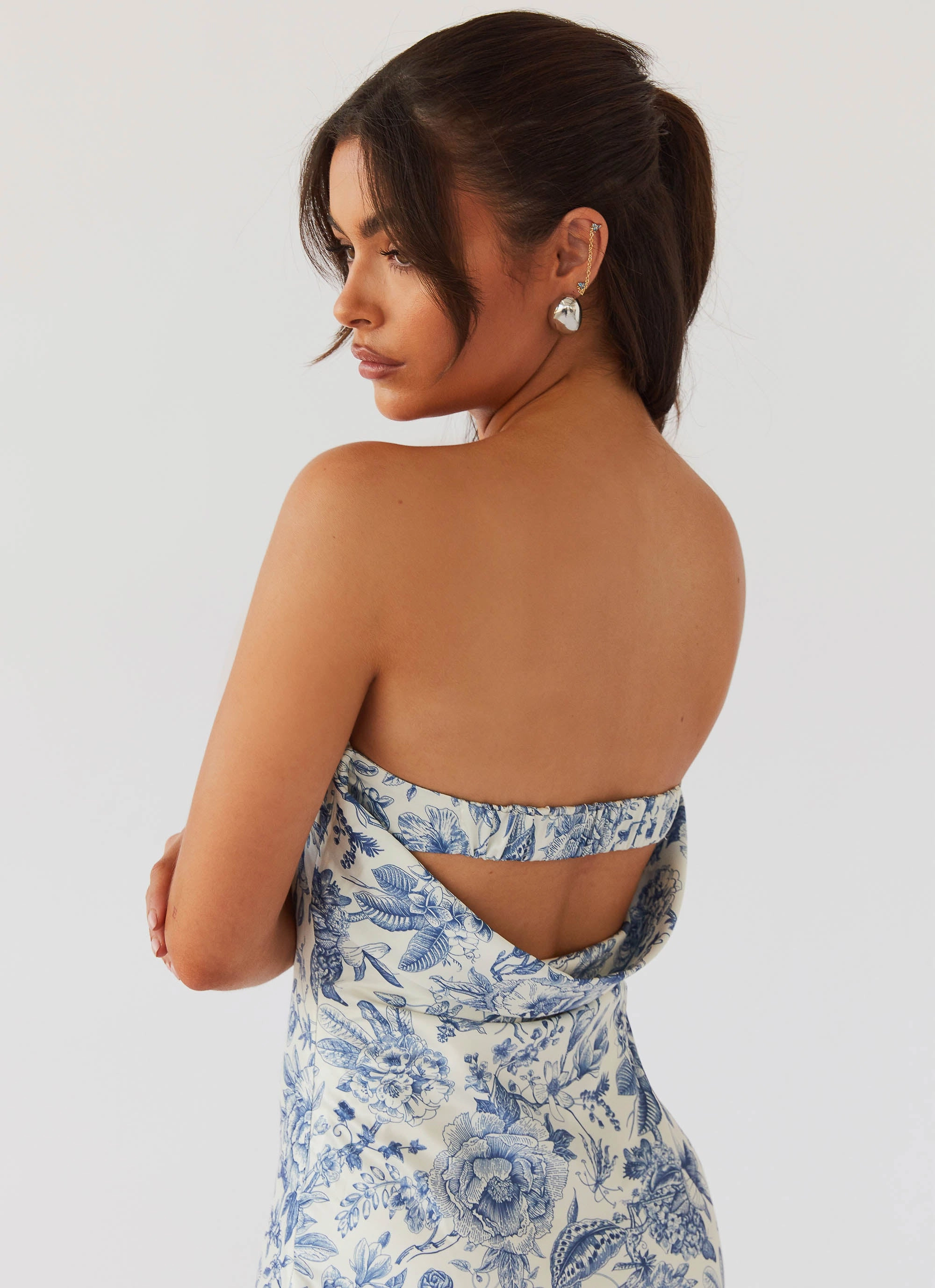 Summer Lover Maxi Dress - Blue Paisley Statement Neck