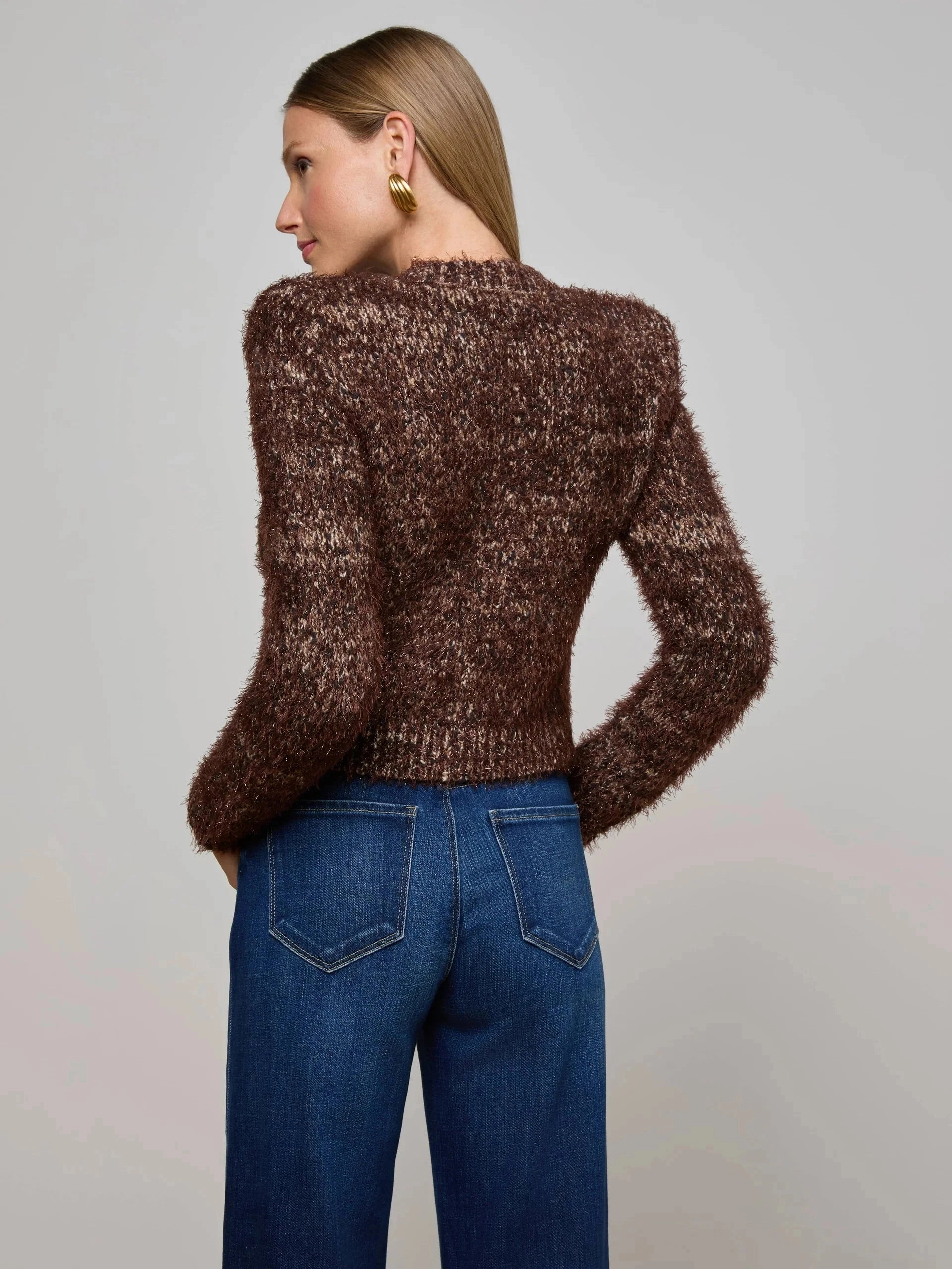 Snag Resistant Surface UV protection coating Una Knit Cardigan Chocolate Multi