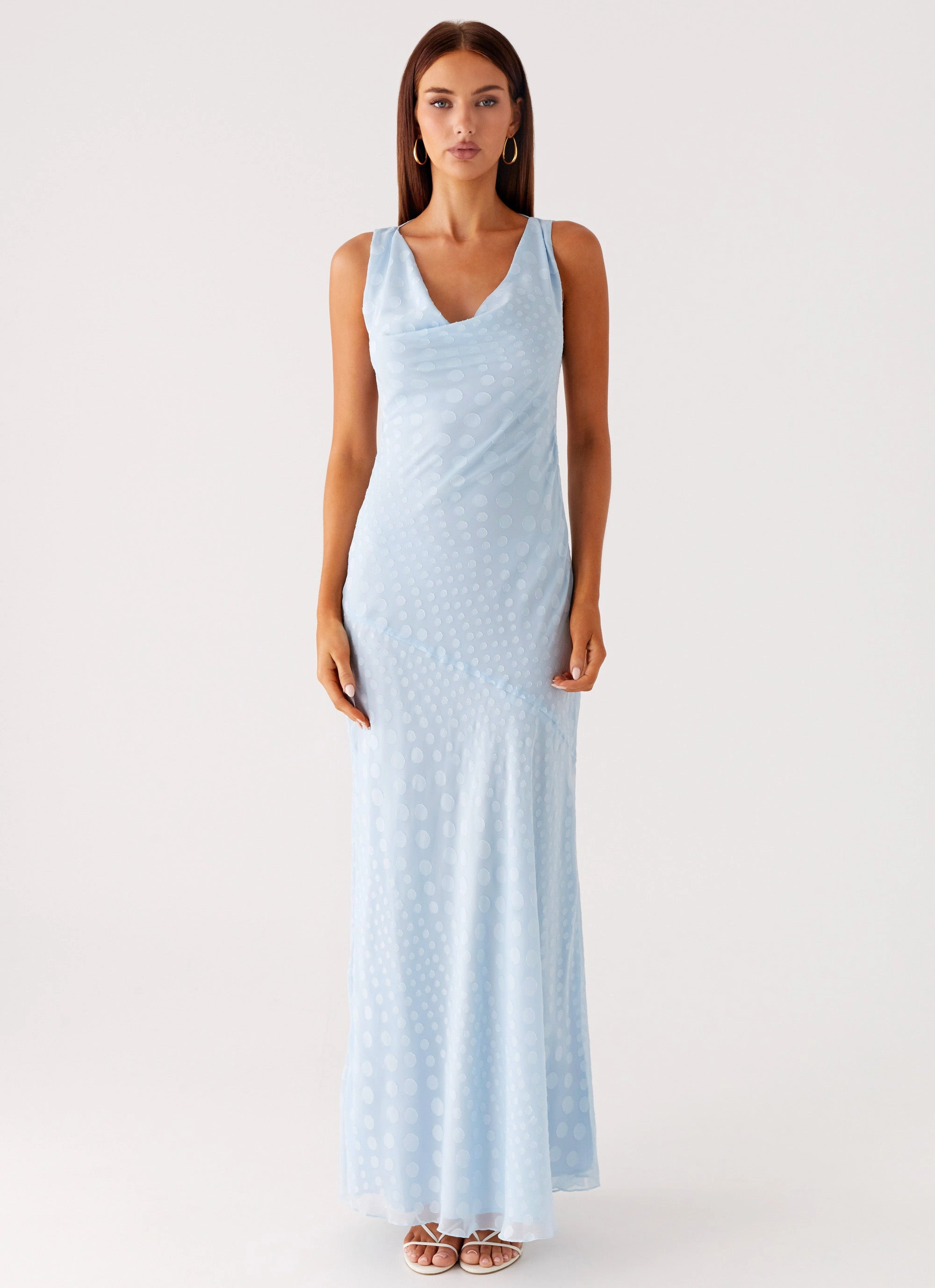 Clean Lines Satin Grace Sundance Chiffon Maxi Dress - Blue