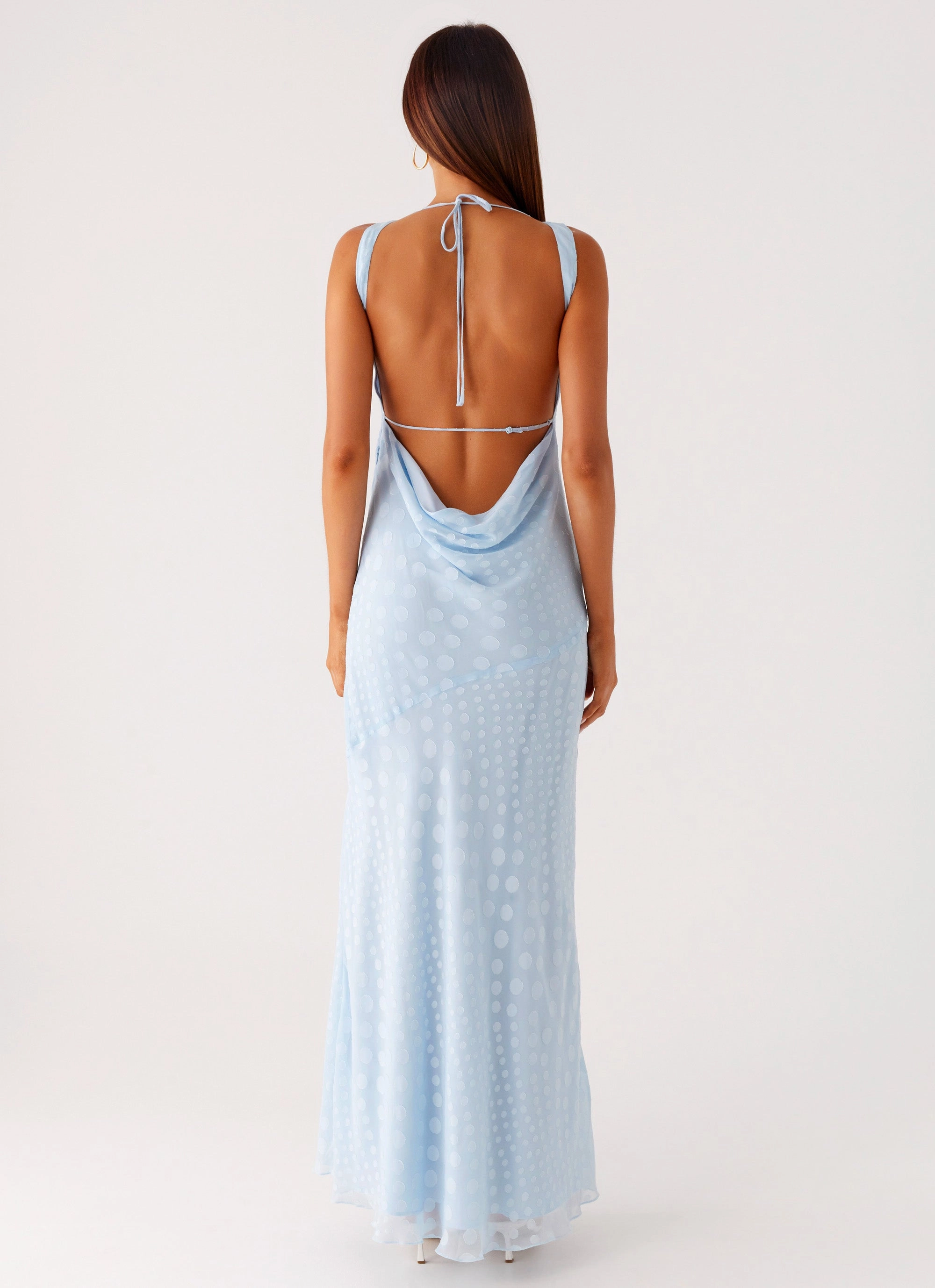 Sundance Chiffon Maxi Dress - Blue Cut-Out-Detail Lounge Ready