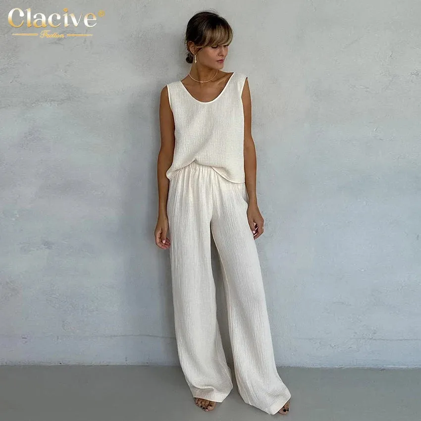 Sunday Cotton Wide Leg Loungewear