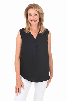 Full Coverage Fit Inverted Pleat Sleeveless Blouse