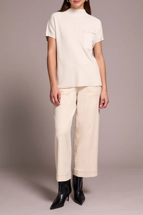 LongWearingComfort Anti Pill Surface Tribal Dolman Pocket Sweater in Moonstone
