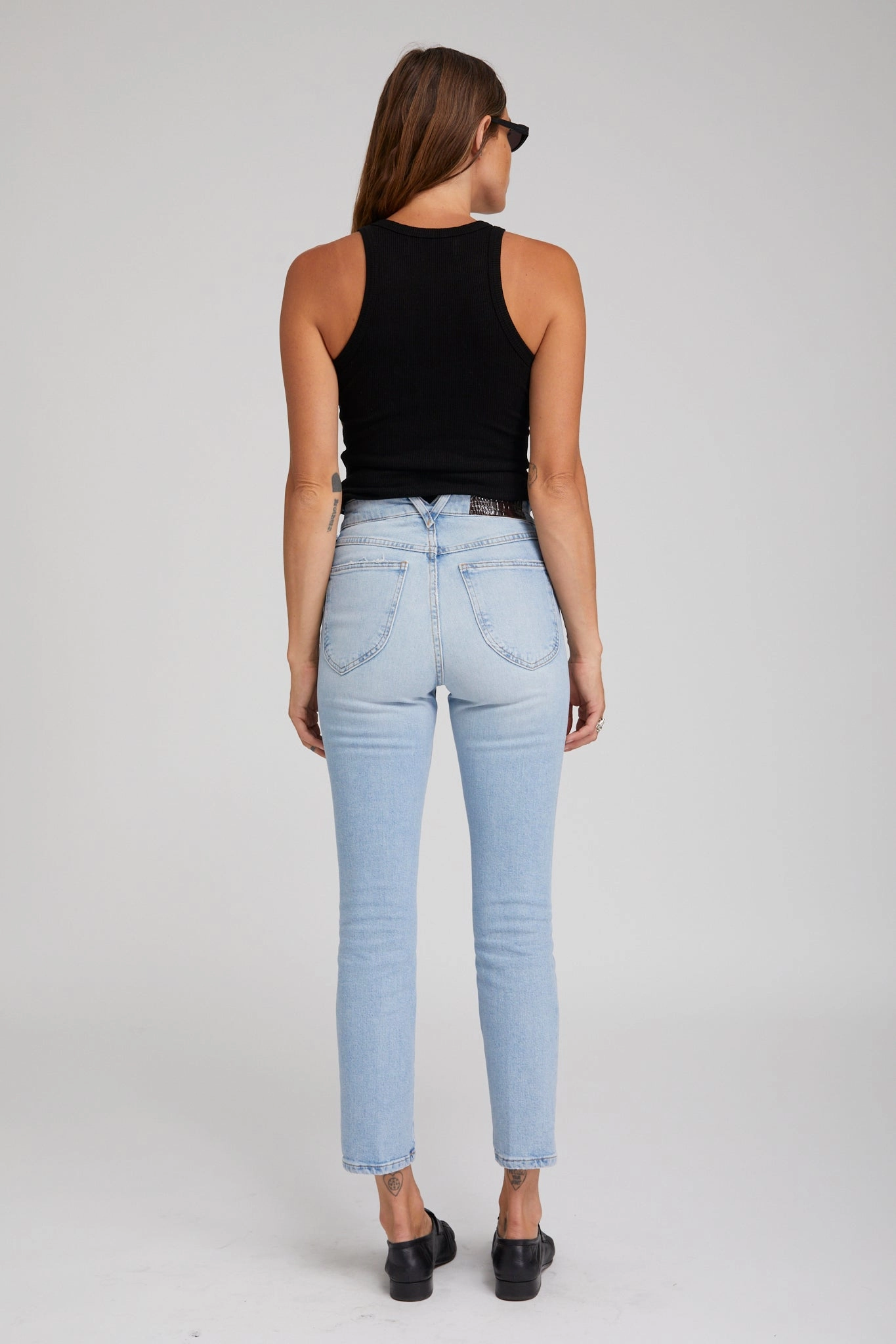Franoise Cropped Slim Straight Leg Denim Durable Color Retention Ultra Soft Texture