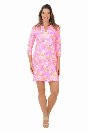 Sunset Grove UPF50  Notch Neck Dress TumbleDryFriendlyMaterial