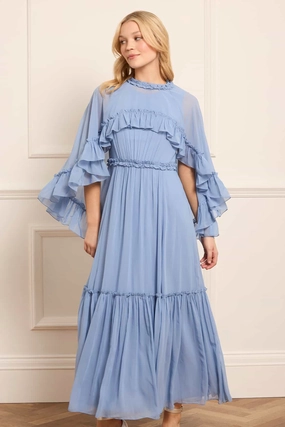 Harper Chiffon Cape Ankle Gown Gentle Flow Bless Glow