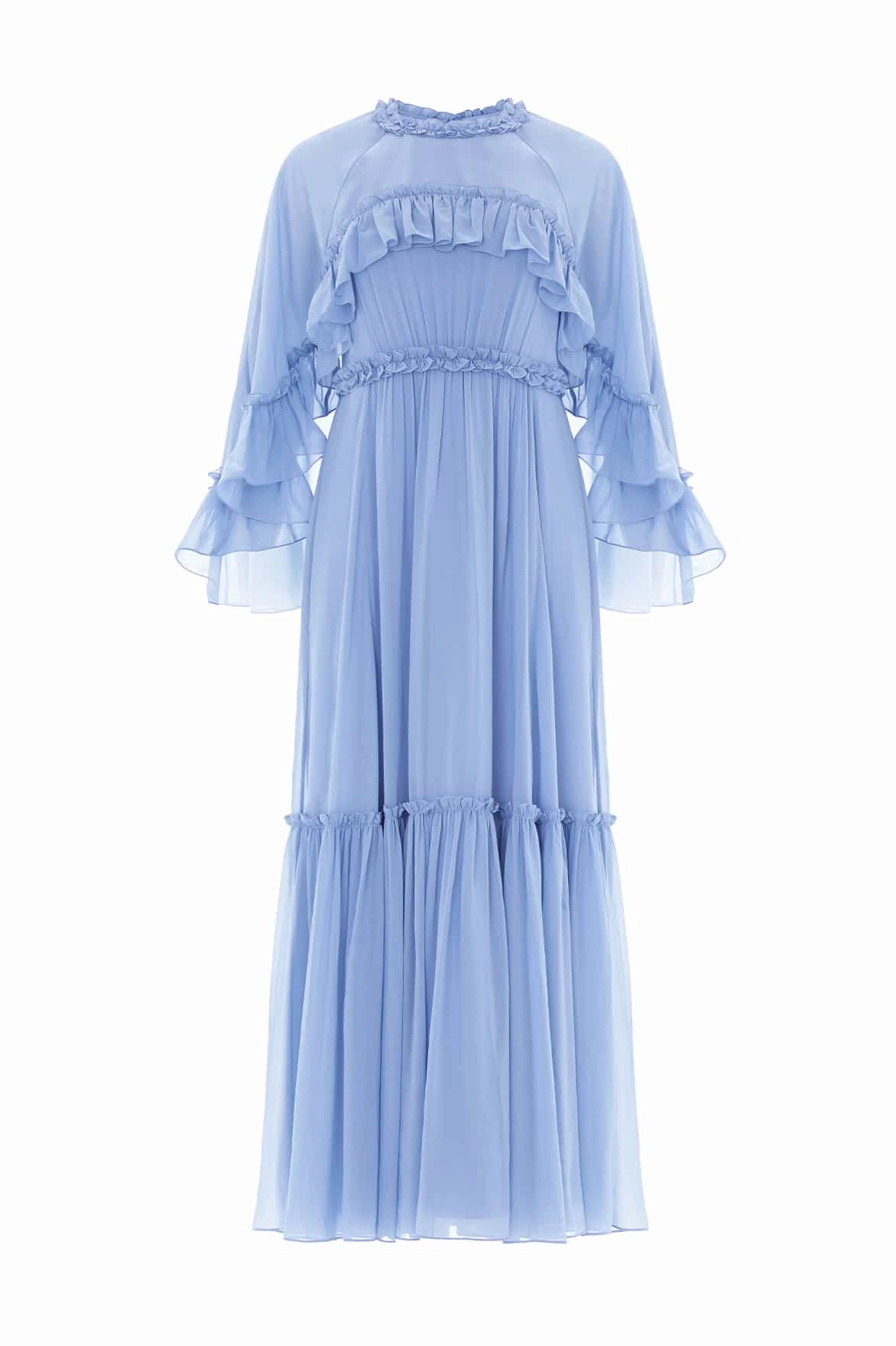 Feminine Touch Polished Wear Harper Chiffon Cape Ankle Gown