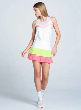 Ribbed Hem Finish NonChafe Lining Sunset Spin Tie Back Tank