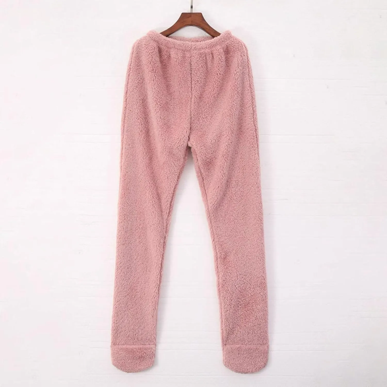 Sunward Womens Winter Pajama Pants Fuzzy Fluffy Adult Footie Pajama Pants Cozy Comfy Thermal Pants Thick Plush Lounge Pants
