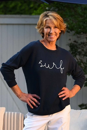 Versatile Design Breathable Lining Surf Sweater / Navy Periwinkle