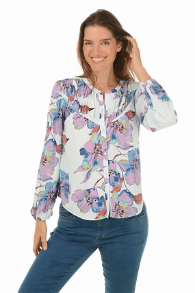 Hibiscus Jacquard Yoke Detail Shirt ChafeFreeEdging
