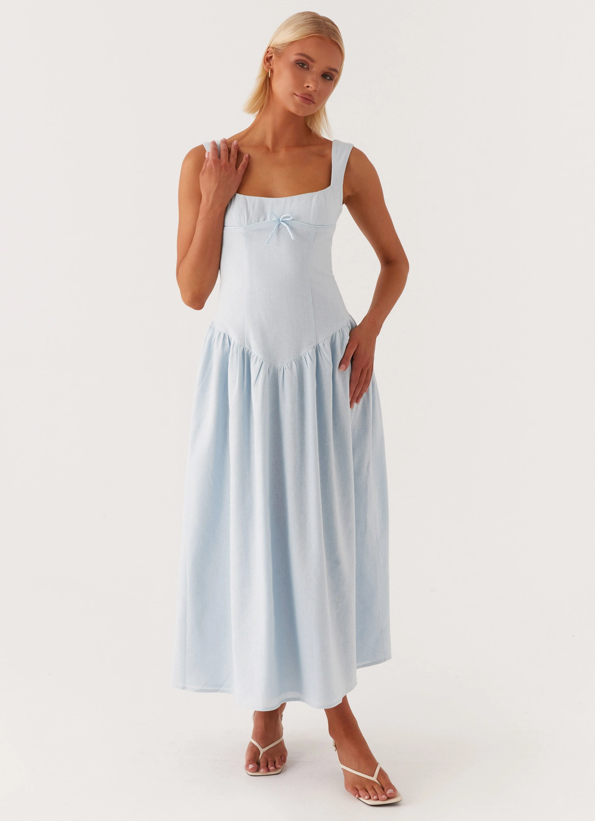 Adjustable-Straps Smooth Vibes Suzie Midi Dress - Blue
