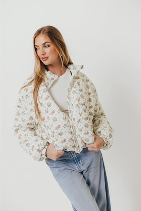 Chic Look Ethical production Emmalee Puff Jacket in Floral